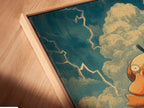 An angled close-up reveals a canvas print in a floating frame. The frame creates a unique shadow effect. The artwork appears to float within the frame. It adds depth and dimension to the piece. Explore floating frame options.