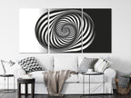Black and White Abstract Spiral Canvas Print – Modern Geometric Wall Art, Optical Illusion Artwork, Contemporary Decor for Living Room