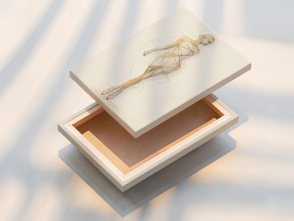 A stretched canvas print of a Ballet Dancer Art Print. This figure drawing wall art is ready to hang. The minimalist dance canvas print is perfect for studio decor. Add a touch of elegance to your living room with this contemporary art.