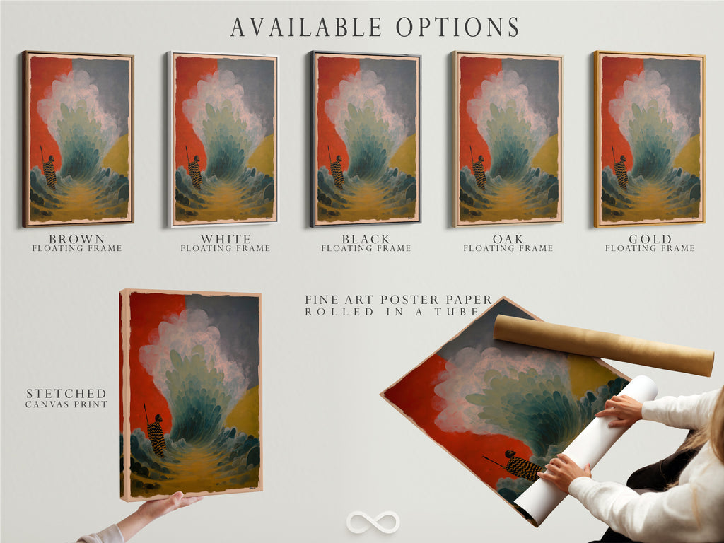 Available options include a stretched canvas print fine art poster paper and floating frame. Customize your artwork to your liking. Select the perfect medium and frame. Create a unique piece that reflects your style. Personalize your art today.