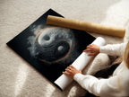 A woman rolling a fine art poster paper. This high-quality paper is perfect for art prints. Preserve your artwork with professional-grade materials. This paper ensures vibrant colors and lasting beauty. Create stunning art with our fine art poster paper.