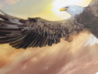 Leinwanddruck mit Weißkopfseeadler, extra großer Weißkopfseeadler mit Sonnenuntergangshimmel, Wandkunst für moderne, von der Natur inspirierte Wohndekoration