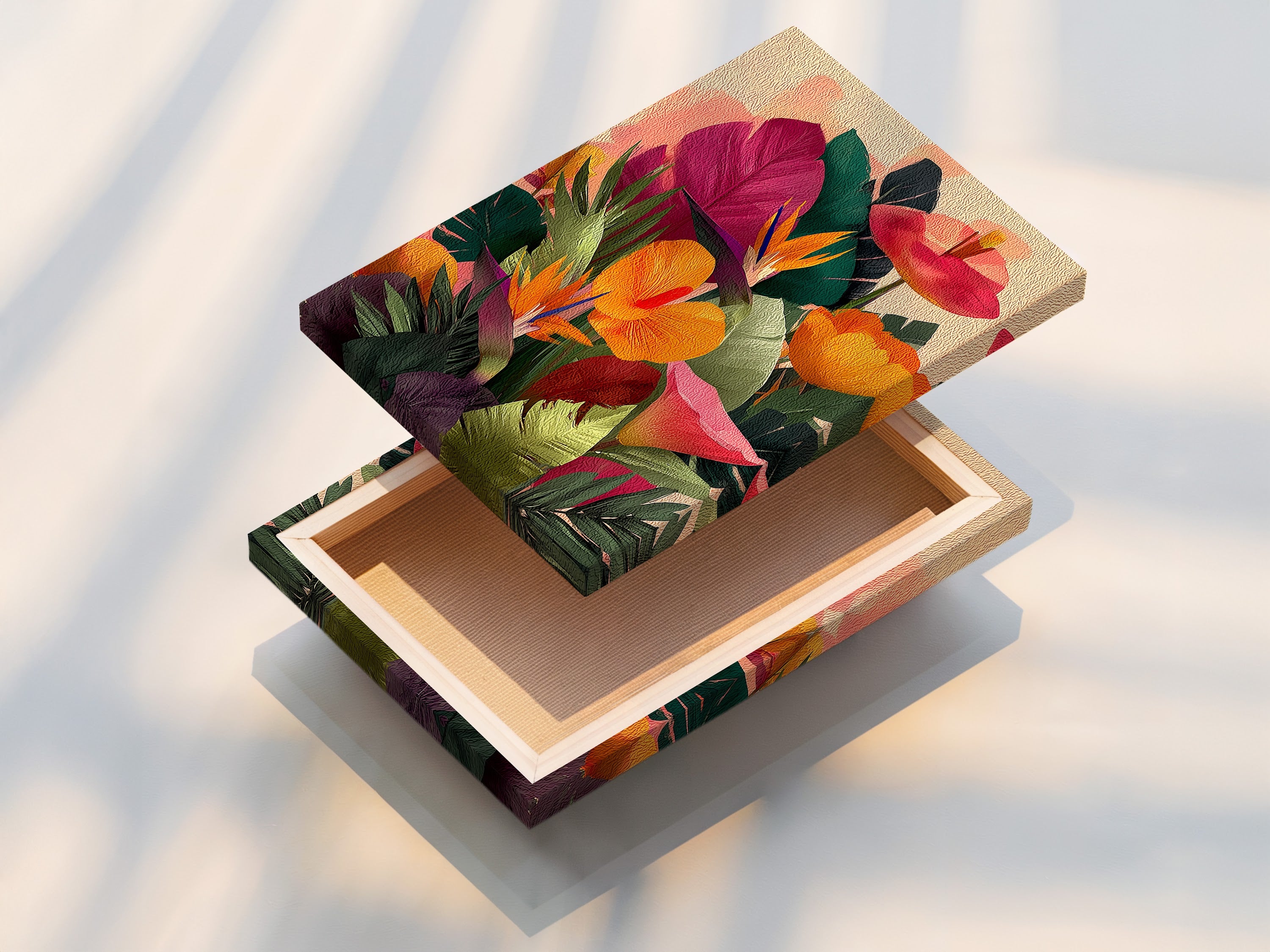 A stretched canvas print is displayed. The canvas is stretched tightly over a frame. This provides a clean and professional look. The artwork is ready to hang. It transforms any space into a personal gallery. The canvas print is durable and long-lasting.