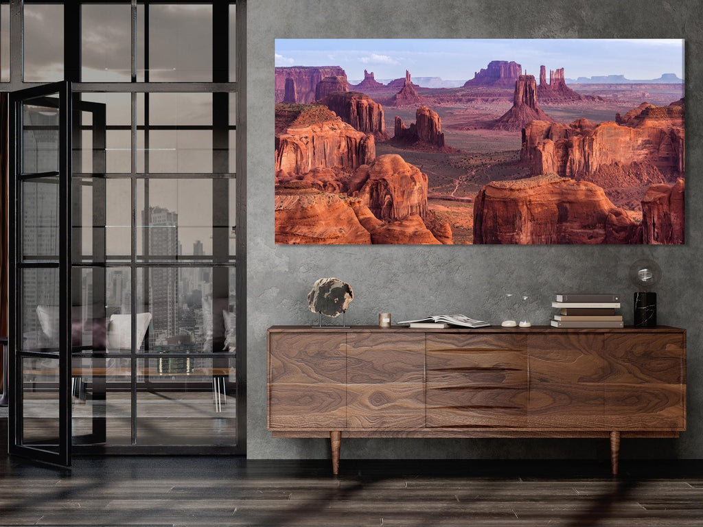 Lienzo de Monument Valley, impresión de 5 paneles con paisaje desértico, arte del cañón Red Rock, decoración de naturaleza del oeste para sala de estar, arte mural de Arizona