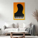 Piano Print - Gift for Musician, Grand Piano Wall Art, Mid Century Modern Jazz Art, Music Poster, Living Room Music Decor, Gift for Pianist