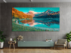 Mountain Lake Canvas Print, Large Landscape Wall Art, Scenic Alpine Mountain Artwork, Modern Nature Art Print, Scenic Nature Wall Decor