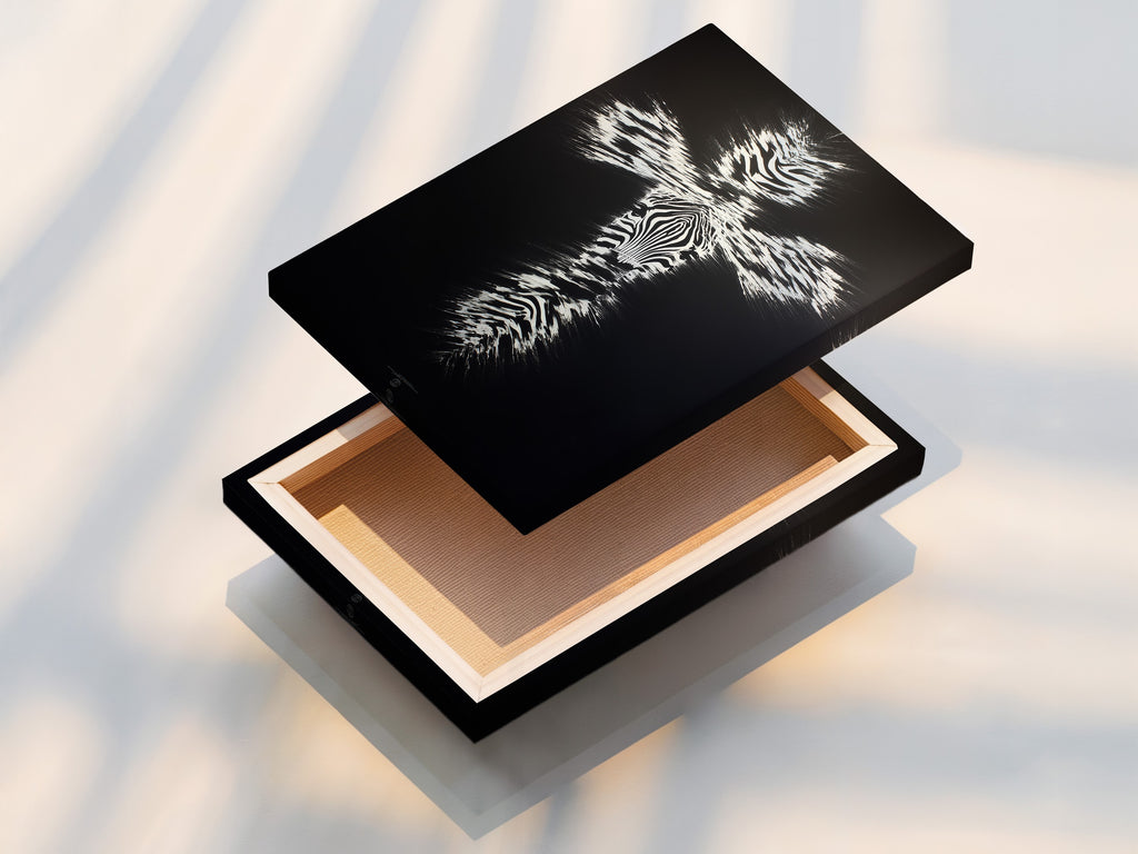 This is a stretched canvas print of Christian Cross Wall Art. The zebra pattern cross artwork adds a modern religious touch to any space. This canvas print is ready to hang. Perfect for living rooms bedrooms or offices. This artwork is a faith-inspired accent.