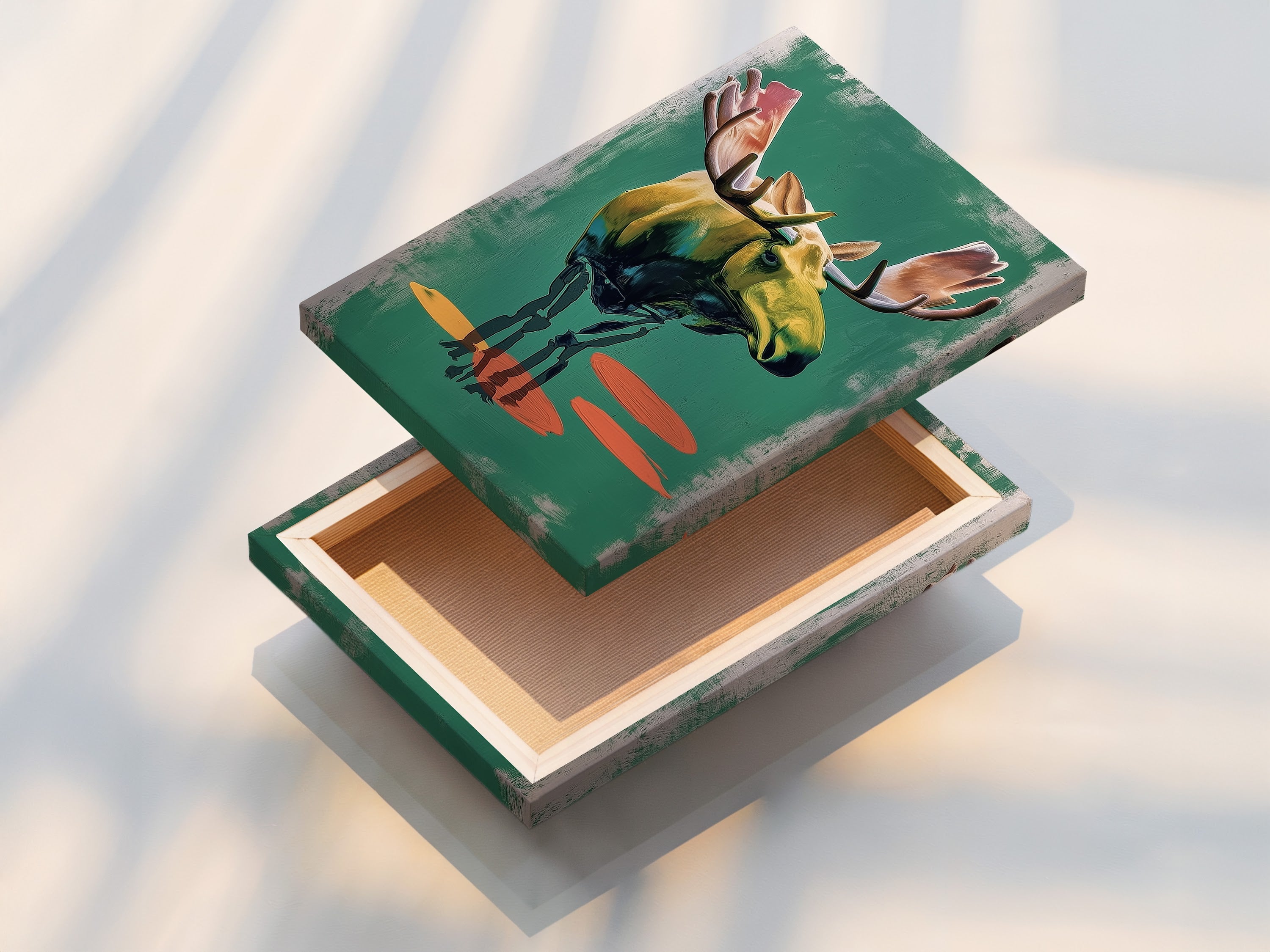 A stretched canvas print is displayed. The canvas is stretched over a wooden frame. It is ready to hang. The print is vibrant and detailed. Adding texture and depth to the artwork. Elevate your walls with canvas art.