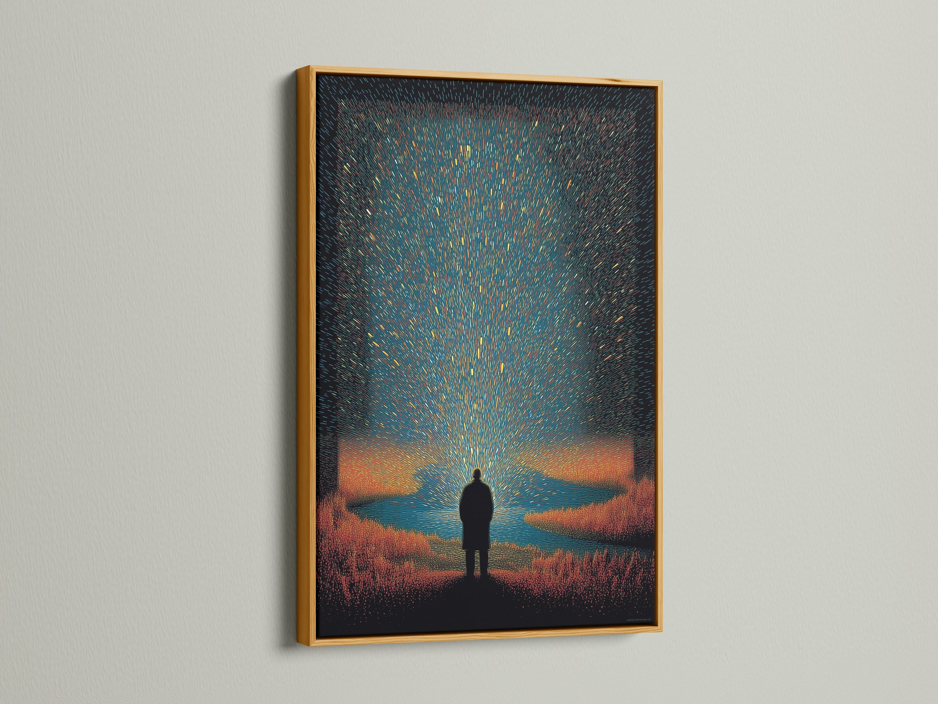 Gold frame art option. This framed art is a great addition to any home. A gold frame brings a luxurious touch. See all frame options available like brown oak white and black frame artwork.