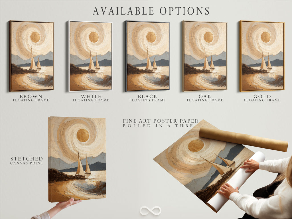 Coastal Sailboat Art Print - Nautical Beach Painting, Ocean Wave Landscape, Seascape Wall Decor, Maritime Home Art, Sailing Boats