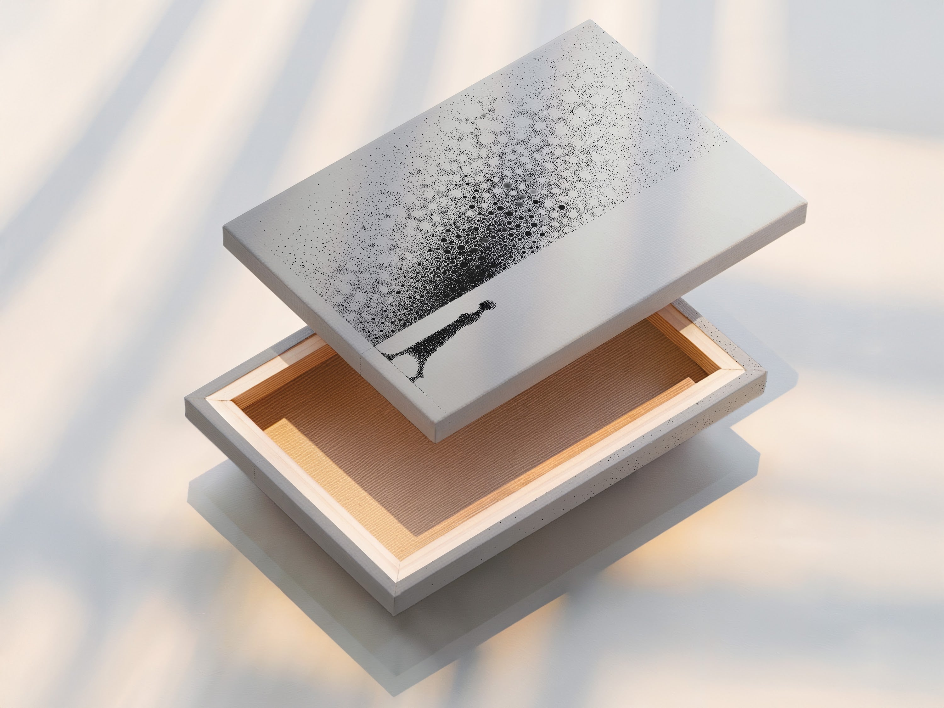 A stretched canvas print on display. The canvas texture adds depth and richness. It brings artwork to life. This is a ready-to-hang piece. It offers a gallery-wrapped edge. It enhances any room's decor