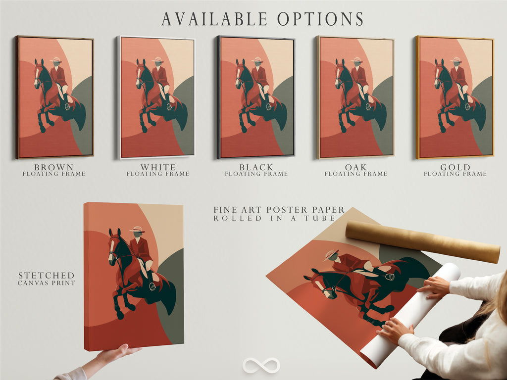 Available artwork options include a stretched canvas print. Another option is fine art poster paper. A floating frame adds a modern touch. Choose the perfect style to match your taste. Personalize your artwork today.