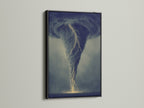 Striking tornado artwork in a black frame. The dramatic weather poster adds a unique touch. This storm canvas is great for cafes and boardrooms. The black frame suits industrial aesthetics. Discover disaster art for a bold statement