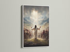 View the Jesus Christ artwork in a white frame. This faith artwork brings a clean look to your walls. Great for spiritual decor in bedrooms or studies. Shop our religious wall art now for a serene touch.
