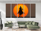 Cowboy-Wandkunst – Western-Wanddekoration, Cowboy-Reitszene, Western-amerikanische Kunstdekoration für zeitgenössisches Wohnzimmer oder Büro