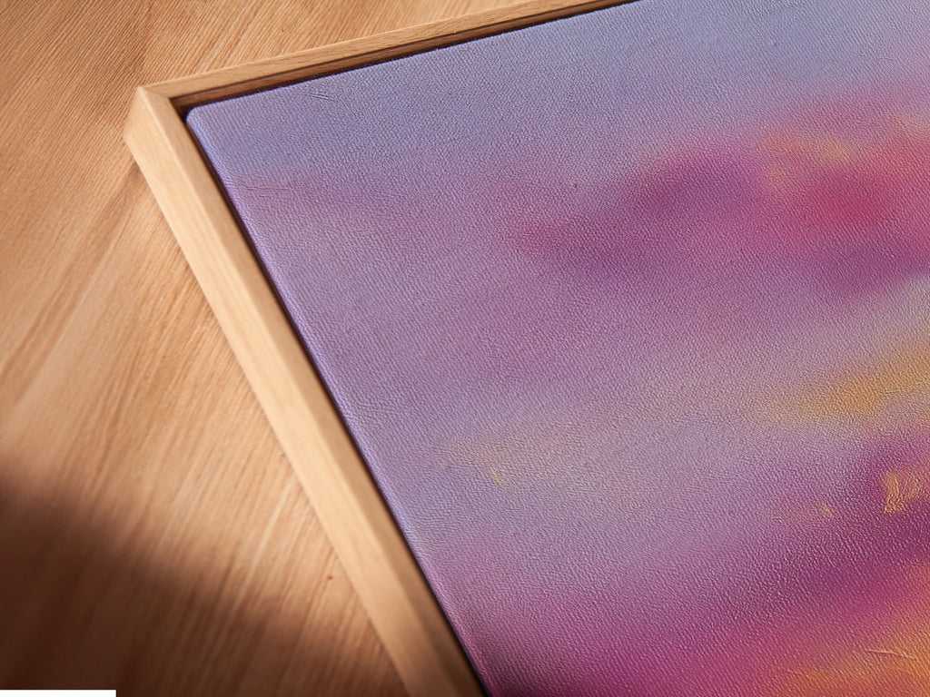 Purple Mountain Canvas Print - Sunset Landscape Wall Art, Majestic Peak Artwork for Bedroom Decor