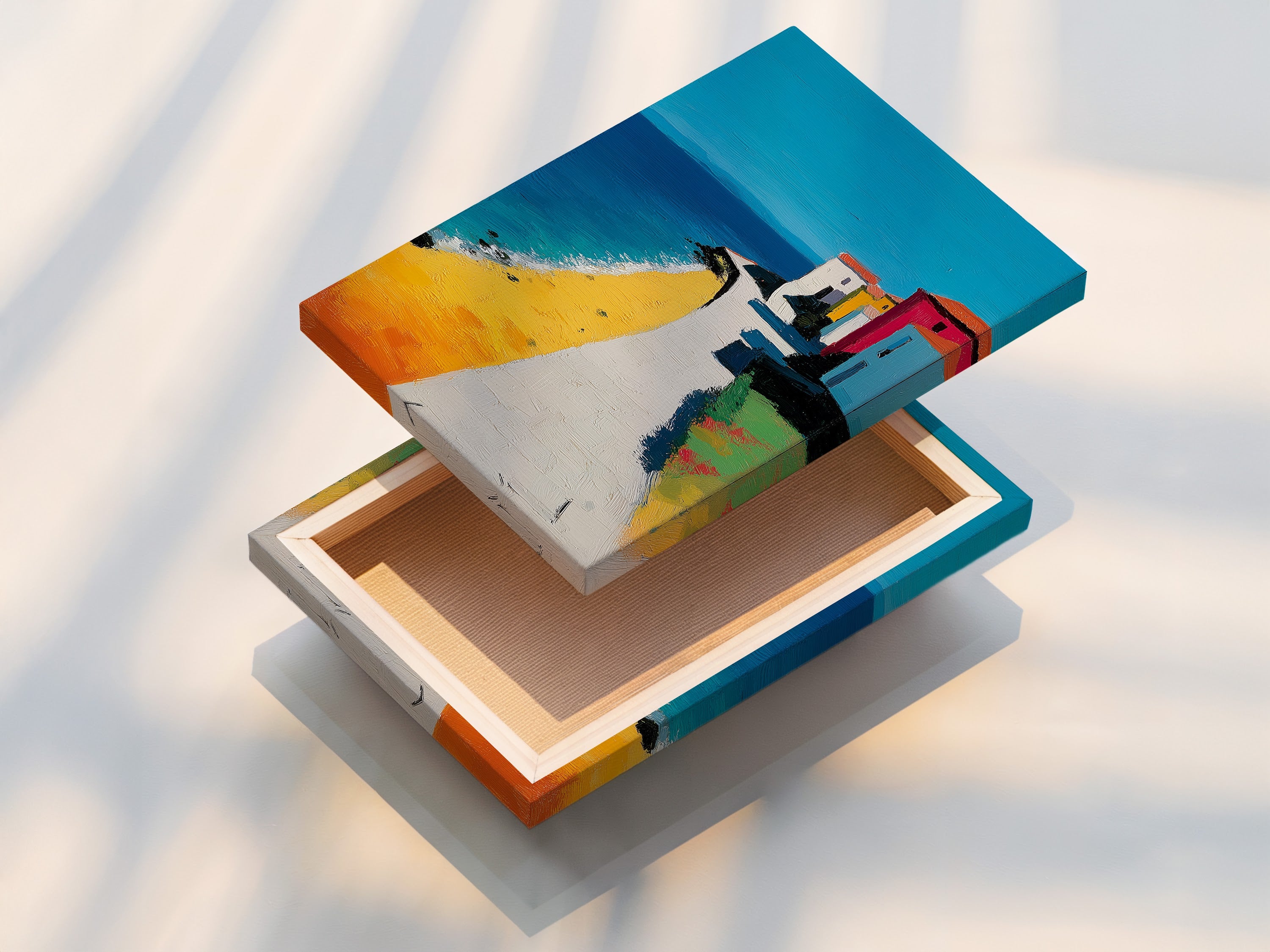 A stretched canvas print ready to hang. The canvas print is stretched to perfection. Showcasing the artwork's texture and detail. A durable and long-lasting option for displaying art. The stretched canvas is a great way to display art.