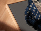 A close-up of a canvas print in a floating frame. The American Soldier artwork looks sleek. This patriotic piece enhances any office. A modern touch to your veteran memorial.