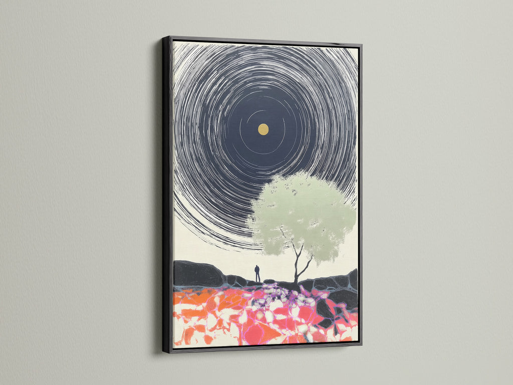 Create a bold statement with a black frame. This classic choice adds sophistication to abstract landscape prints and modern wall art. It brings a touch of elegance to your modern home decor and art.