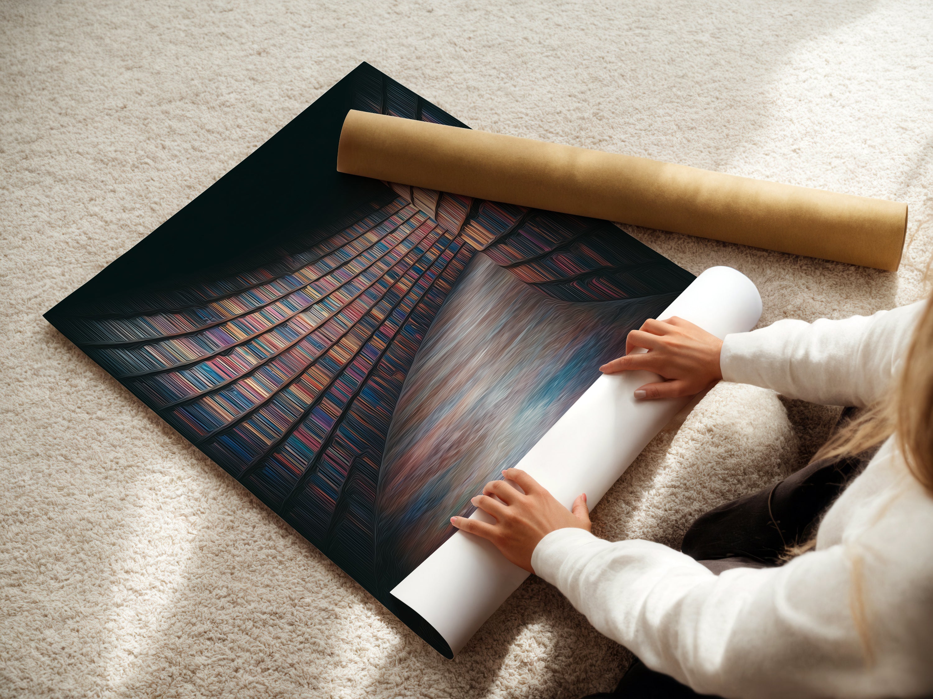 Fine art poster and frame details for the Library Books artwork