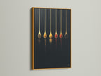 Spice Spoons canvas print with a gold frame. This modern kitchen wall art enhances culinary spaces. It's a unique chef gift for any foodie. The spoon print adds elegance to dining rooms. This food art print is great for cafe decor. Elevate your space with this minimal artwork.