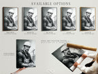 Explore the available options for this construction worker art. Choose between a stretched canvas print a fine art poster paper or a floating frame. Each option offers a unique way to display this industrial portrait. Enhance your space with the perfect choice.