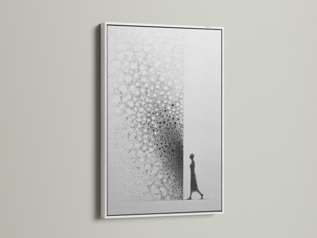 A white frame is on display. It offers a clean and modern look. It is ideal for any artwork or photograph. Its neutral tone ensures. It complements any color scheme in your home or office space