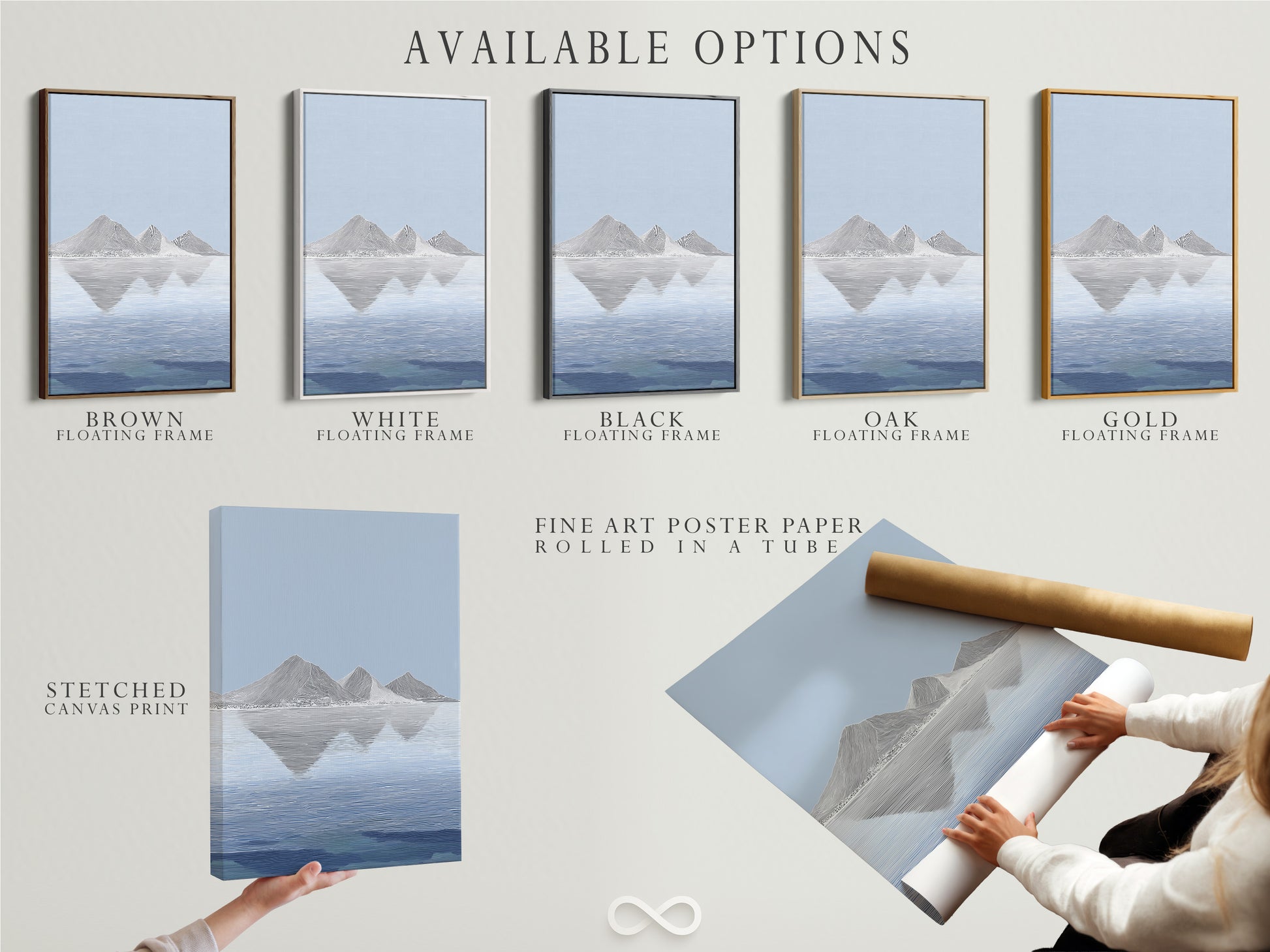 Explore available art options including stretched canvas prints fine art poster paper and floating frames. Choose the perfect medium for your artwork. Customize your art to match your style. Discover our range of options today. Elevate your space with personalized art. Find the perfect fit for your decor.