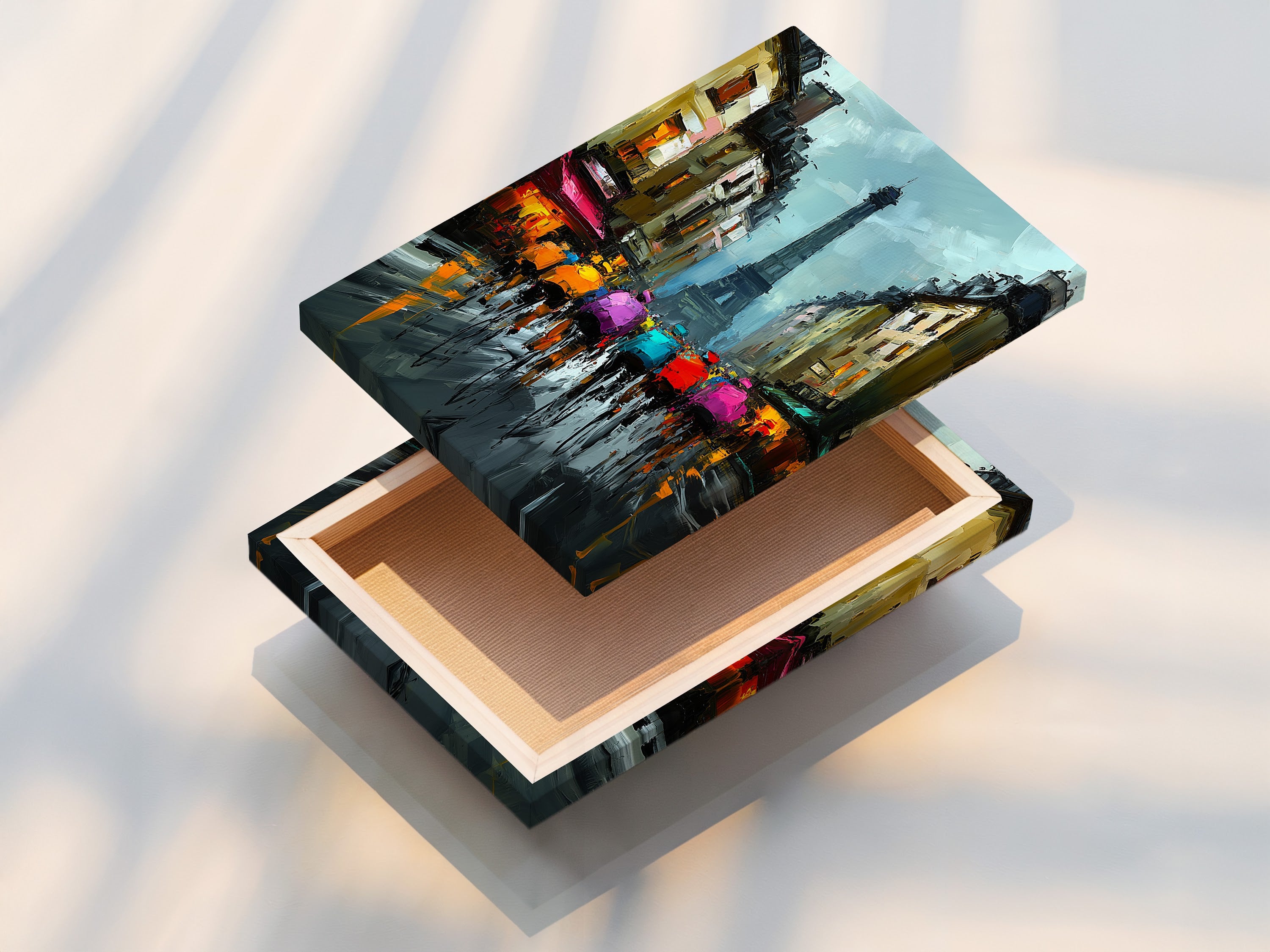 A stretched canvas print showcases vibrant artwork. The canvas is stretched perfectly. The artwork is ready to hang. This piece adds a touch of elegance to any room. The texture of the canvas enhances the artwork. The gallery wrap gives a professional look.