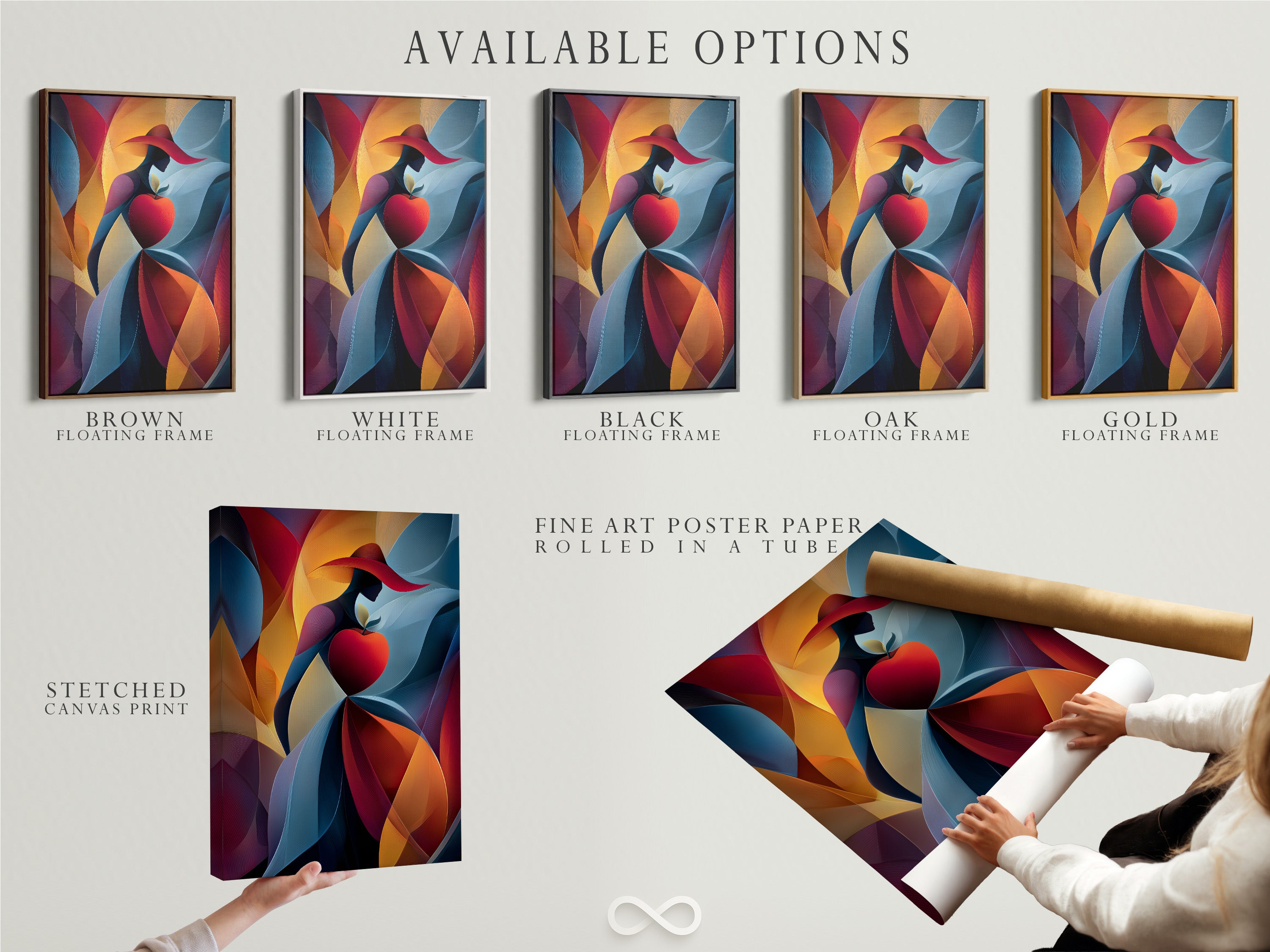 Explore available options for your artwork. Choose from stretched canvas prints fine art poster paper or a floating frame. Each option enhances the artwork. Customize your artwork to fit your style.