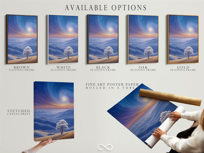 Explore available art options including stretched canvas prints. Also available are fine art poster paper and floating frames. Customize your art to match your personal style. Find the perfect medium and frame for your artwork.