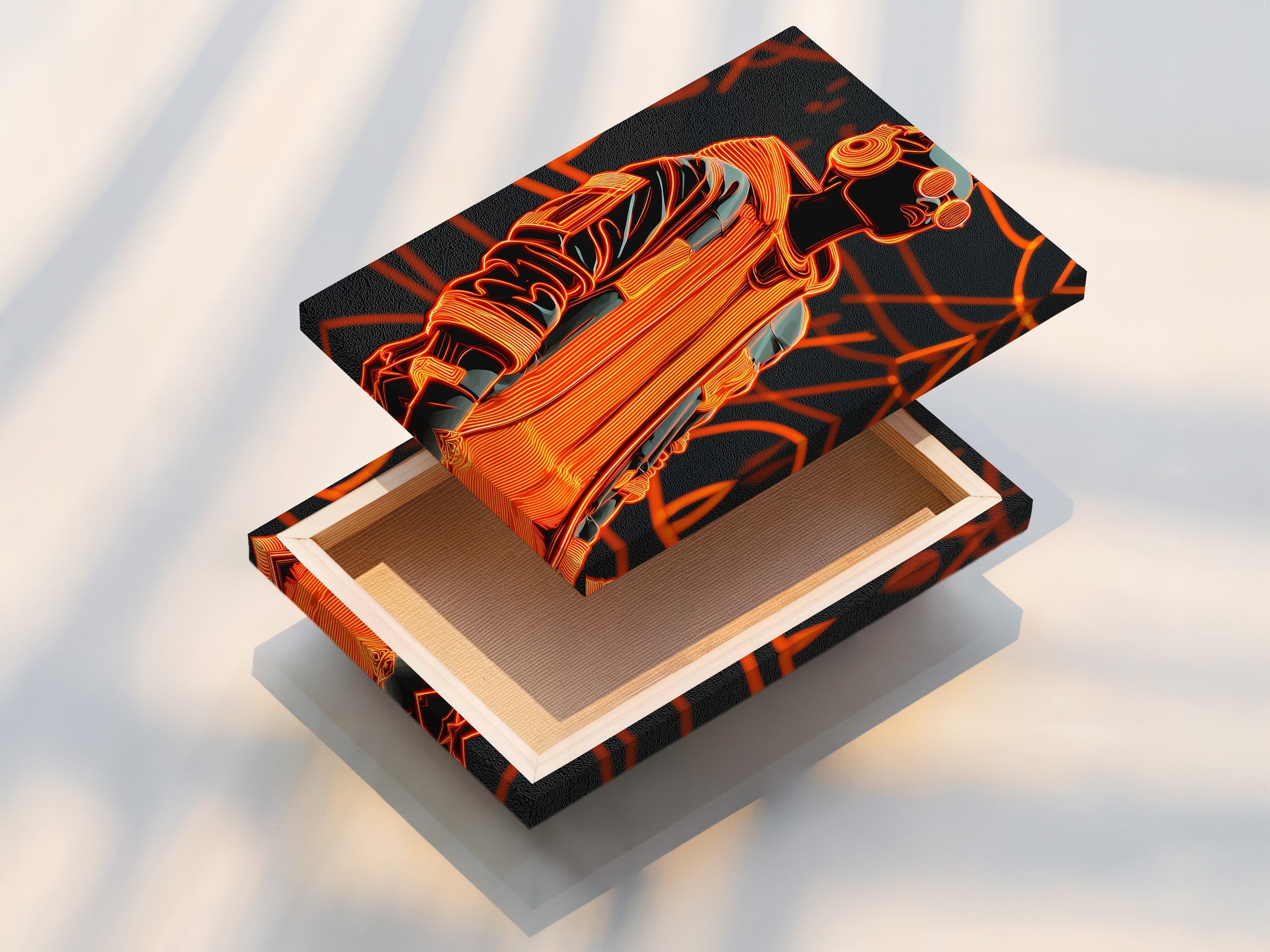 Close up of a stretched canvas print. The canvas texture adds depth and dimension to the artwork. Experience the feel of gallery quality canvas. Perfect for creating a statement piece in your home. Get your own stretched canvas print.