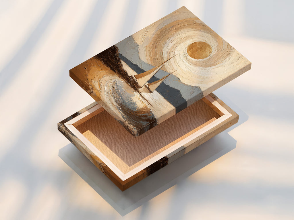 Coastal Sailboat Art Print - Nautical Beach Painting, Ocean Wave Landscape, Seascape Wall Decor, Maritime Home Art, Sailing Boats