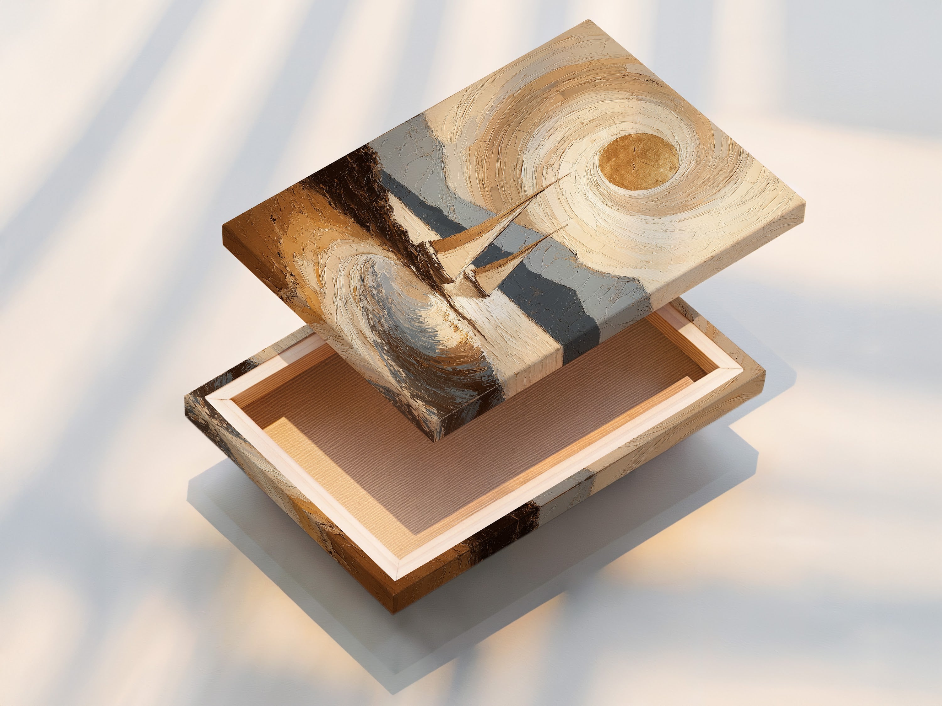 Coastal Sailboat Art Print - Nautical Beach Painting, Ocean Wave Landscape, Seascape Wall Decor, Maritime Home Art, Sailing Boats