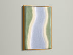 Elegant Abstract River Artwork with a gold frame. The artwork showcases nature inspired art. The gold frame brings a touch of sophistication. Ideal for homeowners renters and interior designers.