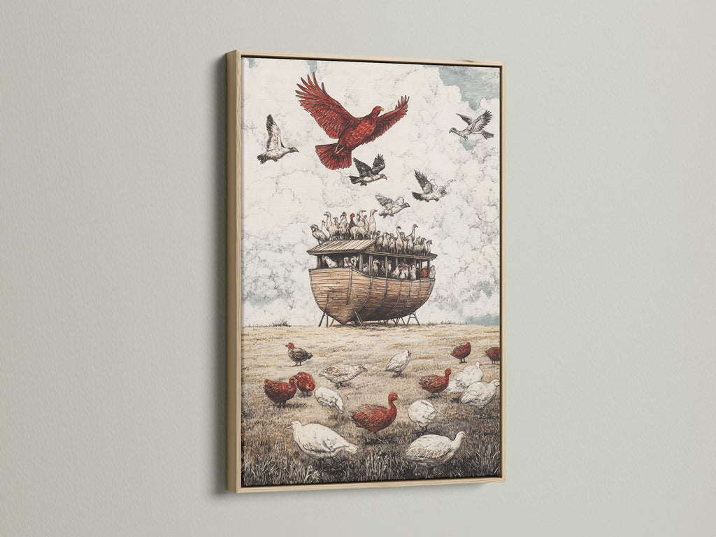 Artwork framed in a light oak frame. The oak frame adds a touch of natural elegance to the artwork. This frame enhances the beauty and complements various art styles. Perfect for any room.