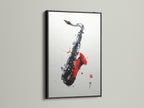 See the saxophone artwork in a black frame. A classic choice for any art lover. The jazz music canvas print looks stunning. This instrument wall art adds sophistication. Perfect for a studio or jazz club. A timeless piece.