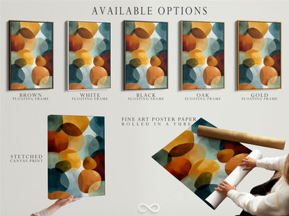 Abstract Geometric Canvas Print - Modern Organic Shapes Wall Art, Contemporary Home Decor for Living Room