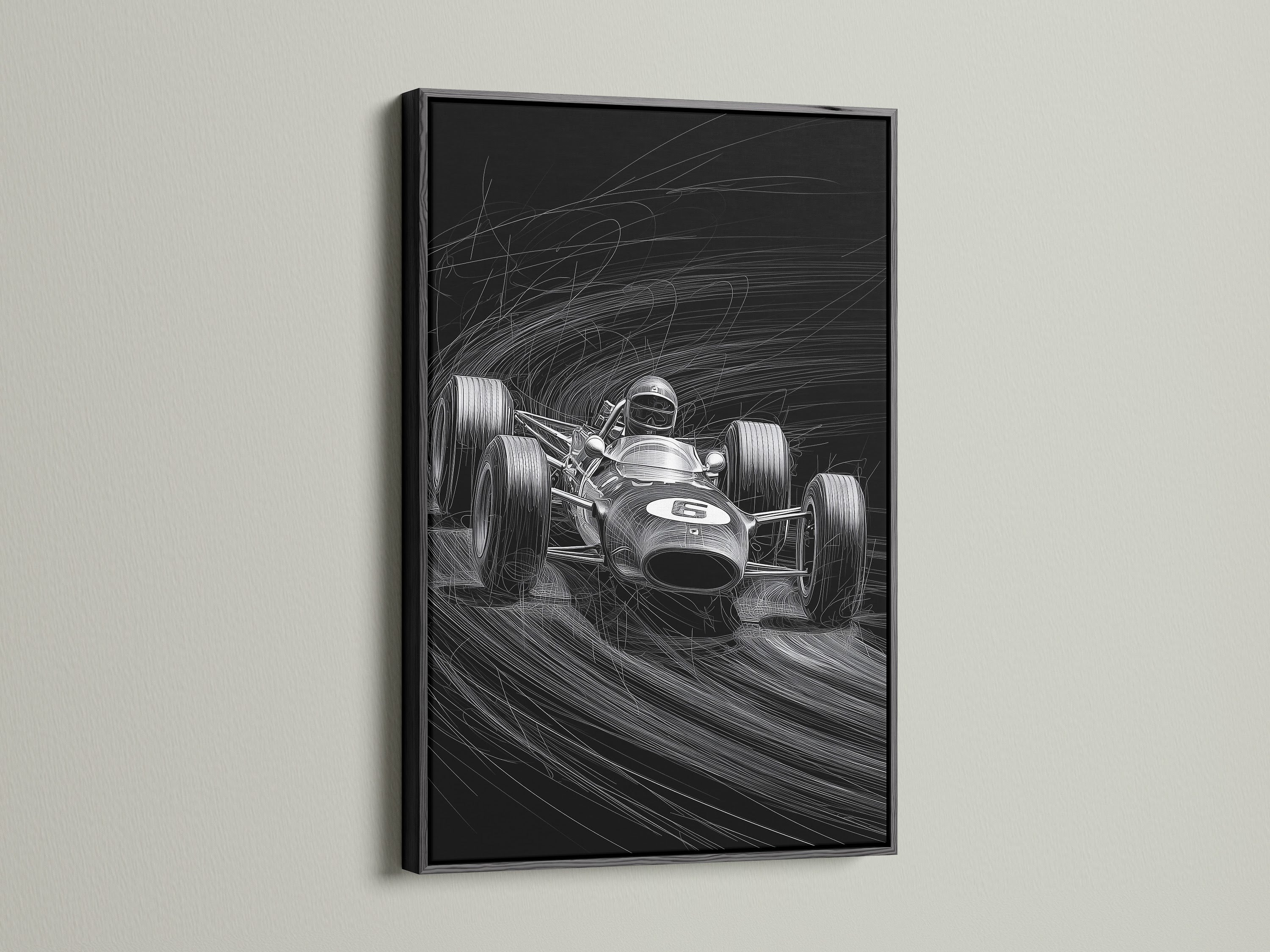 The artwork stands out in a bold black frame. The dark frame adds contrast and drama to the piece. Black frames make a strong and sophisticated statement. They are suitable for various art styles. Add a touch of elegance with a black-framed artwork.
