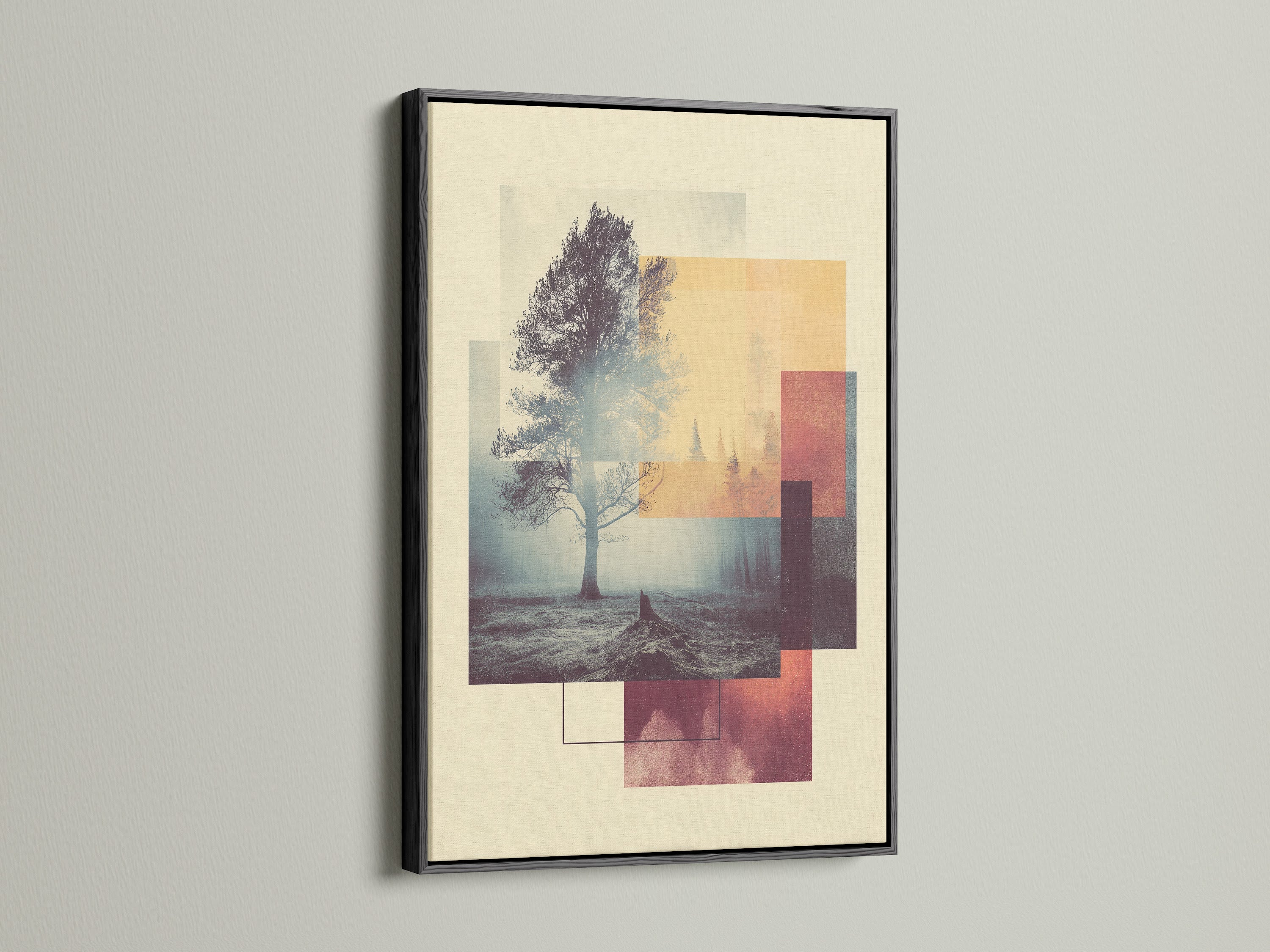 Abstract Tree Art Print - Modern Nature Wall Art, Geometric Landscape Poster, Contemporary Home Decor, Minimalist Artwork