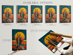 Explore available options for your desert wall art. Choose from stretched canvas prints and fine art poster paper. Consider a floating frame for a polished look. Elevate your space with unique Southwestern artwork. Customize your art today.
