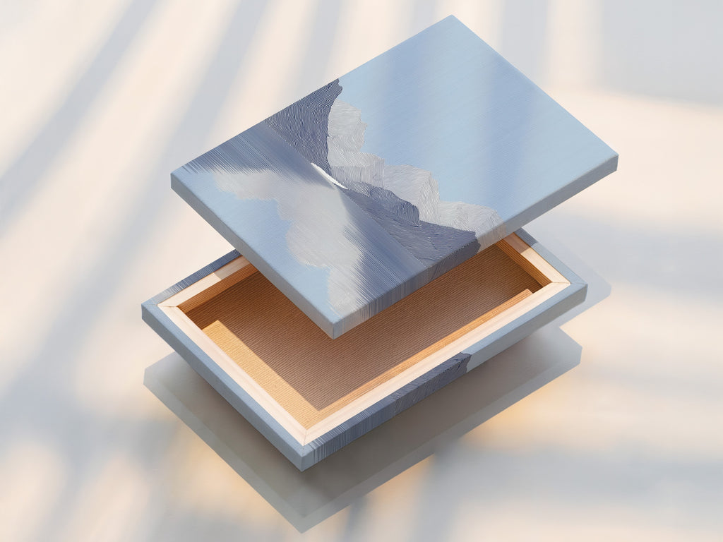 This is a stretched canvas print. The canvas print is ready to hang. The artwork is stretched perfectly over the frame. The canvas print offers a gallery-quality look. Elevate your space with this stunning stretched canvas print.