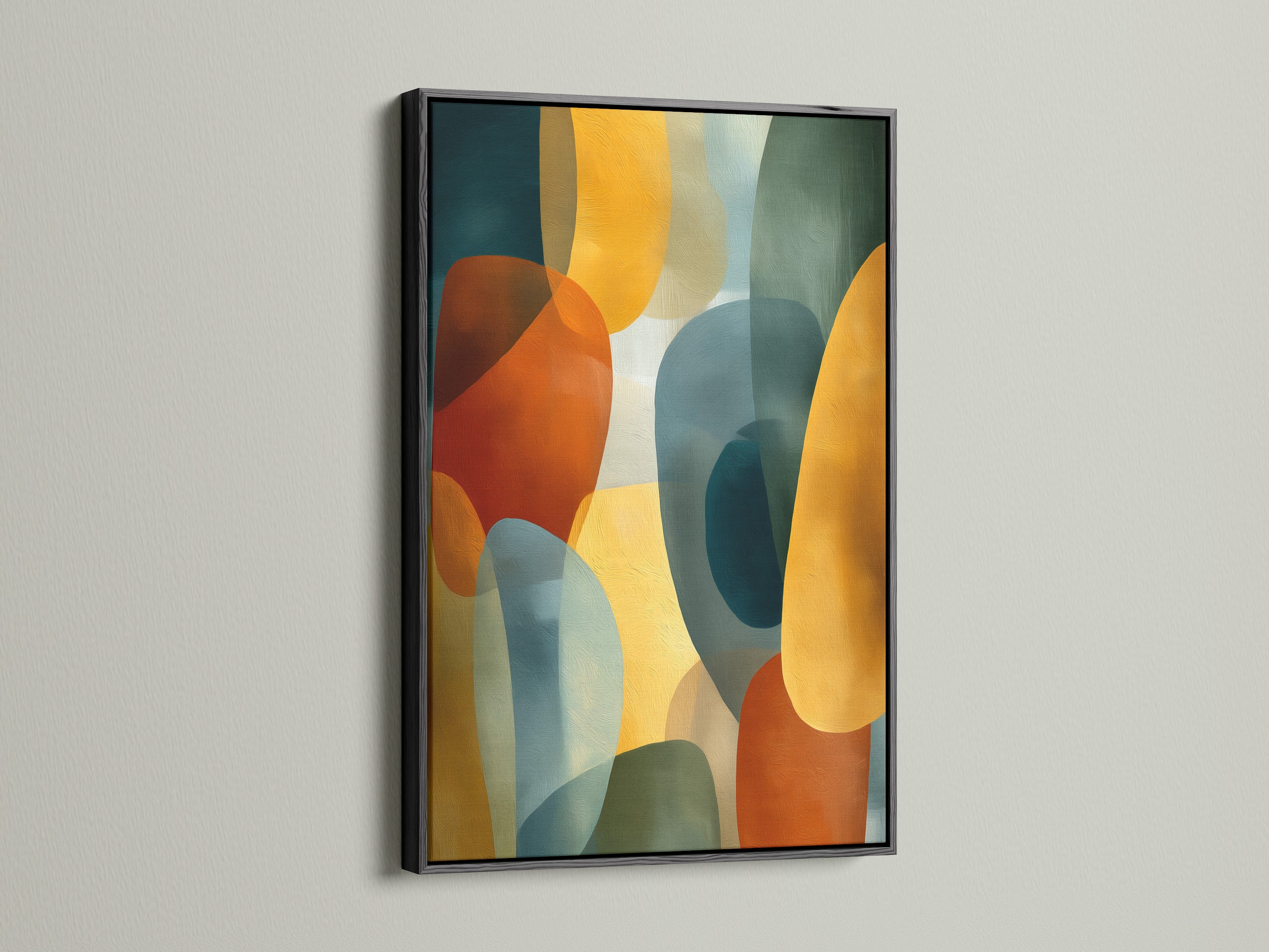 Abstract Geometric Canvas Print - Modern Colorful Wall Art, Contemporary Shapes Artwork for Living Room Decor