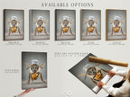 Available options for Chef Bee artwork. These include stretched canvas prints fine art poster paper and floating frames. Choose the perfect medium for this quirky kitchen decor. Get whimsical insect artwork tailored to your style.