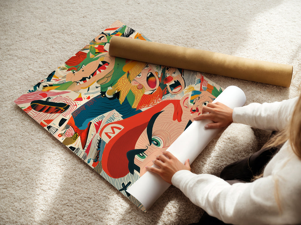 Retro Gaming Poster - Vintage Video Game Art, Colorful Character Wall Print, Nostalgic Gamer Decor, Arcade Style Home Art