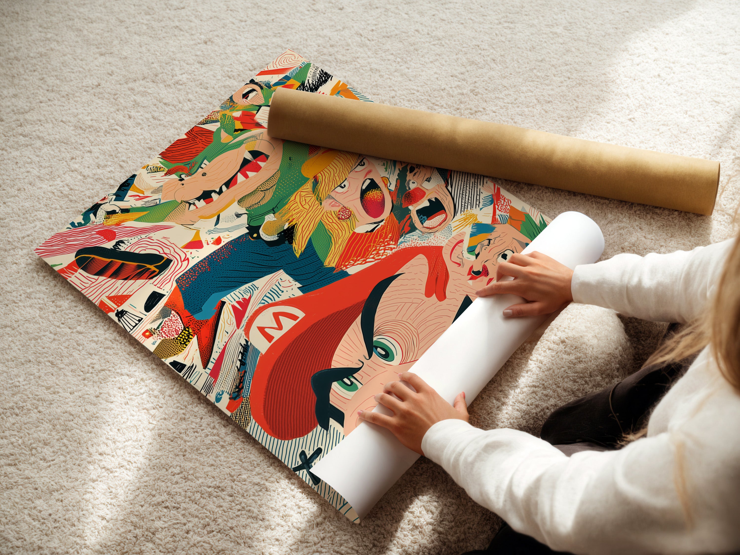 Retro Gaming Poster - Vintage Video Game Art, Colorful Character Wall Print, Nostalgic Gamer Decor, Arcade Style Home Art