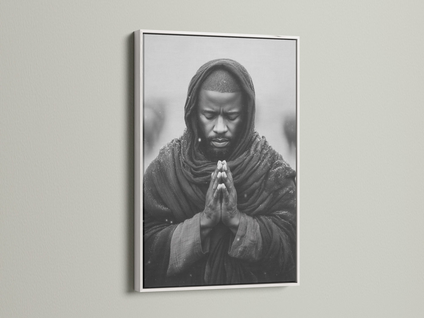 Artwork in a white frame offers a clean and modern aesthetic. The white frame provides a fresh and contemporary look. It brightens up any room or space. This artwork is versatile and complements various interior styles. It adds a touch of sophistication to your home decor or office setting.