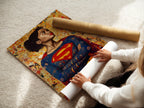 A woman carefully rolls a fine art poster paper. High-quality poster paper ensures vibrant and lasting prints. Proper handling preserves the artwork's integrity. This is essential for collectors and enthusiasts. Discover the best materials for fine art prints. Preserve your art for years.