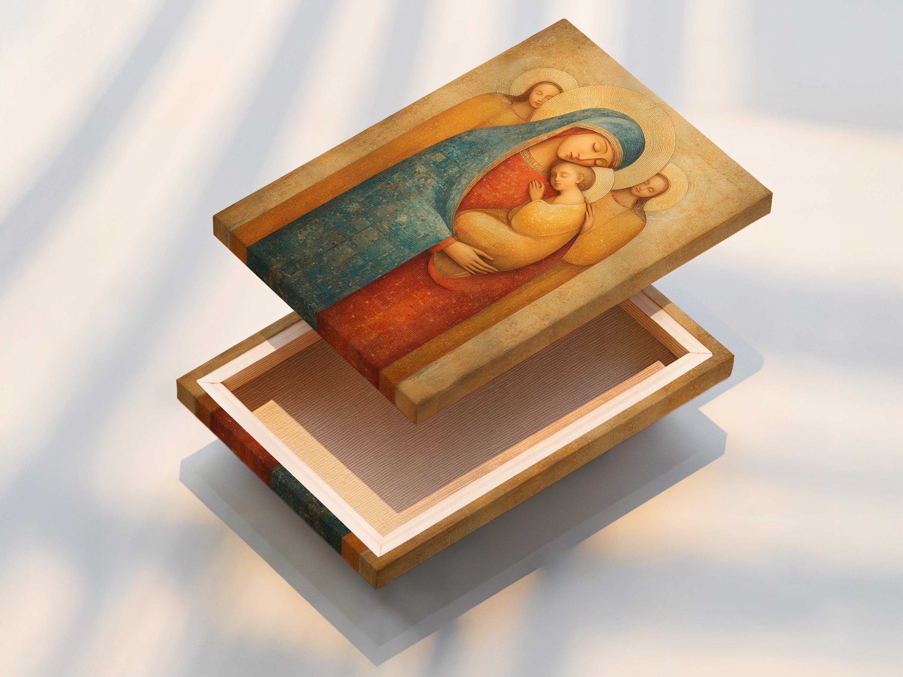 A stretched canvas print ready to hang. The canvas is tightly stretched for a smooth look. The artwork wraps around the edges. No frame is needed for a modern display. The colors are vibrant and true. Enjoy art straight out of the box.