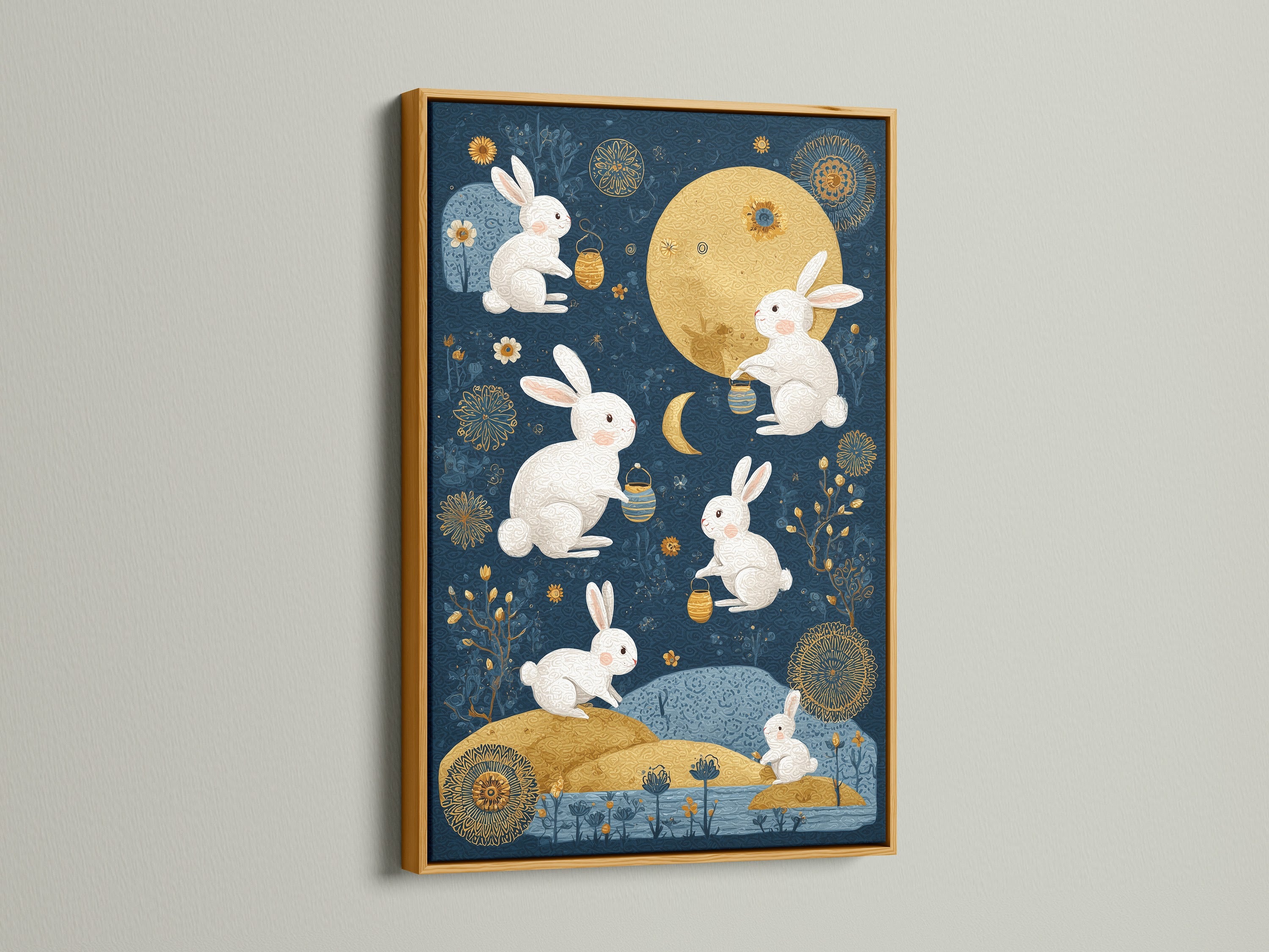 Elevate your artwork with a gold frame. The shimmering gold border brings a touch of luxury. It adds glamour to any room. See how a gold frame enhances your cherished art.